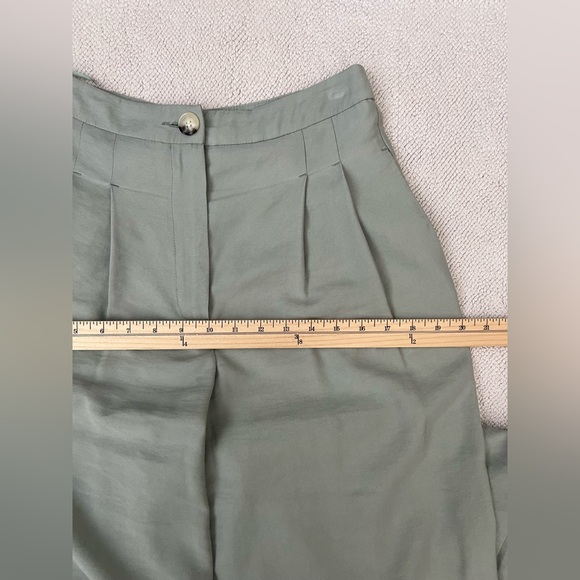 TOPSHOP Women’s Mint Sage Green Pleated
Wide Leg Trousers Pants Size 4 - Picture 12 of 16